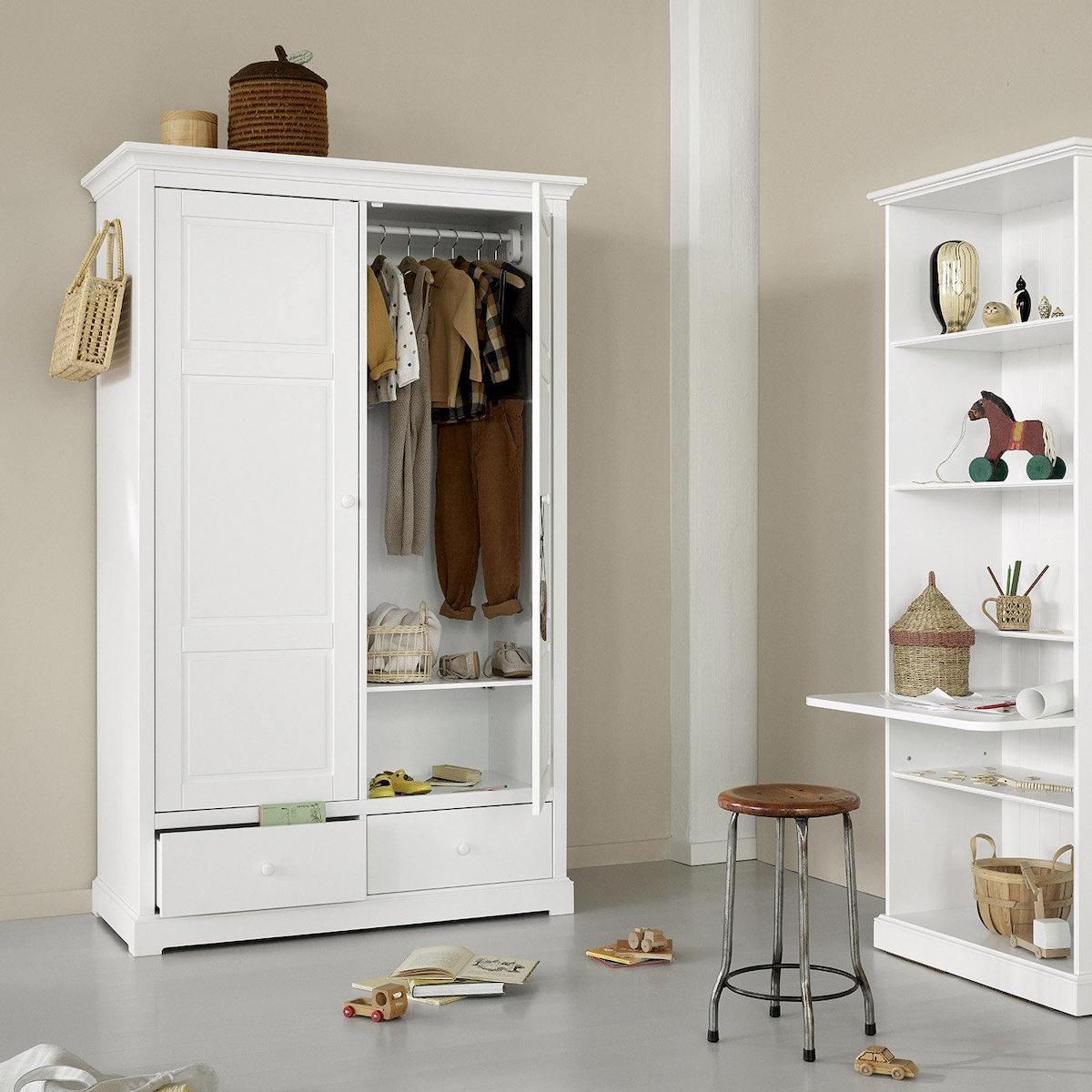 Kleiderschrank 2 Türen SEASIDE Oliver Furniture weiß