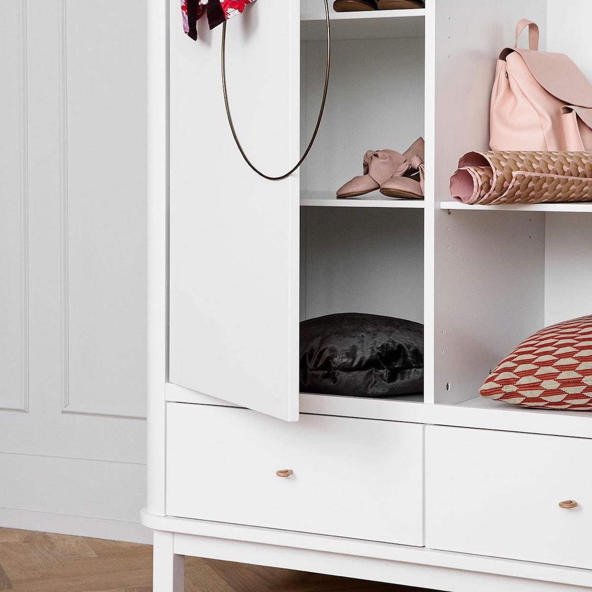 Kleiderschrank 2 Türen WOOD Oliver Furniture weiß