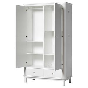 Kleiderschrank 2 Türen WOOD Oliver Furniture weiß