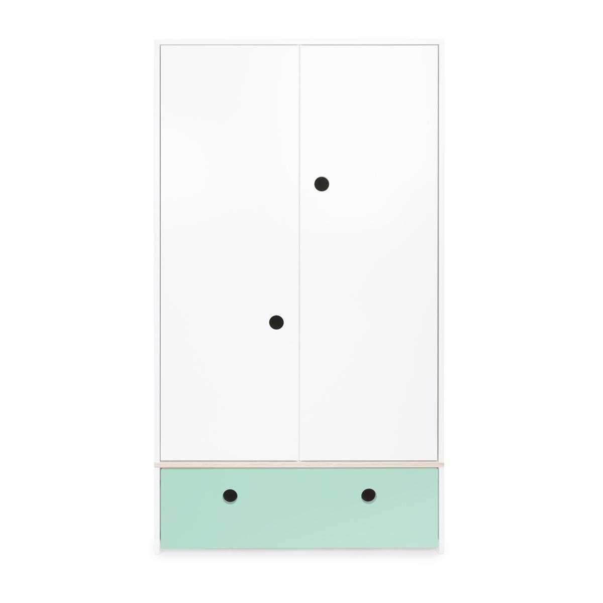 Kleiderschrank 2-türig COLORFLEX Schublade mint 