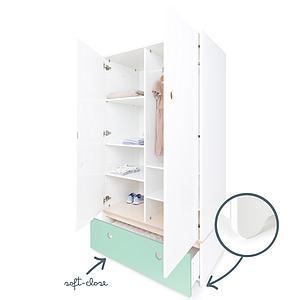 Kleiderschrank 2-türig COLORFLEX Schublade mint 