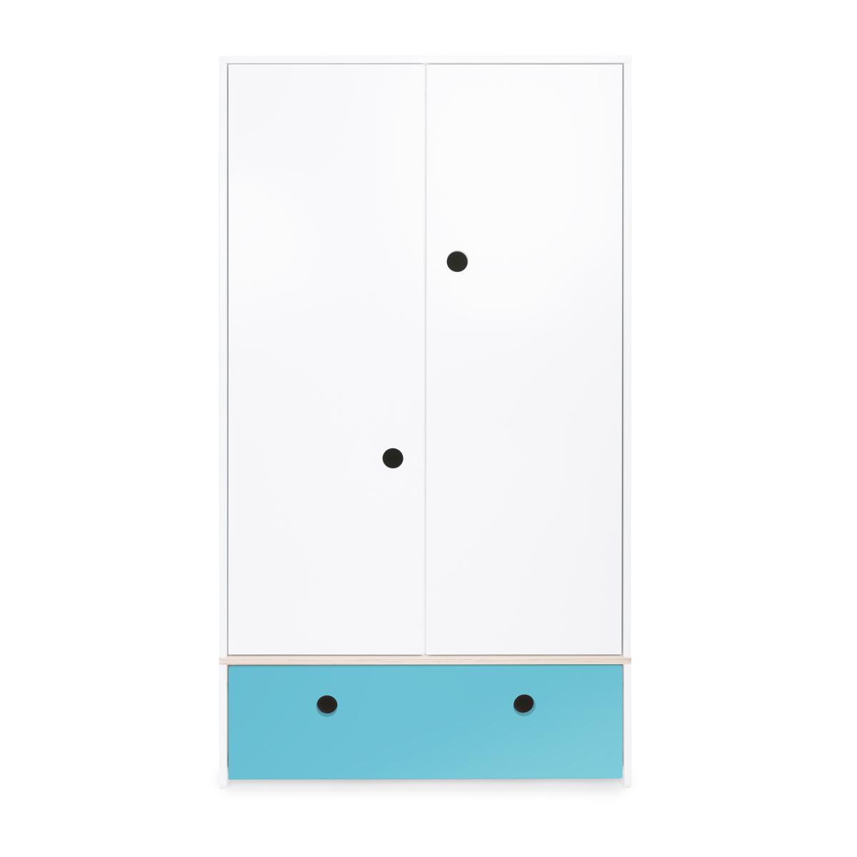 Kleiderschrank 2-türig COLORFLEX Schublade paradise blue 