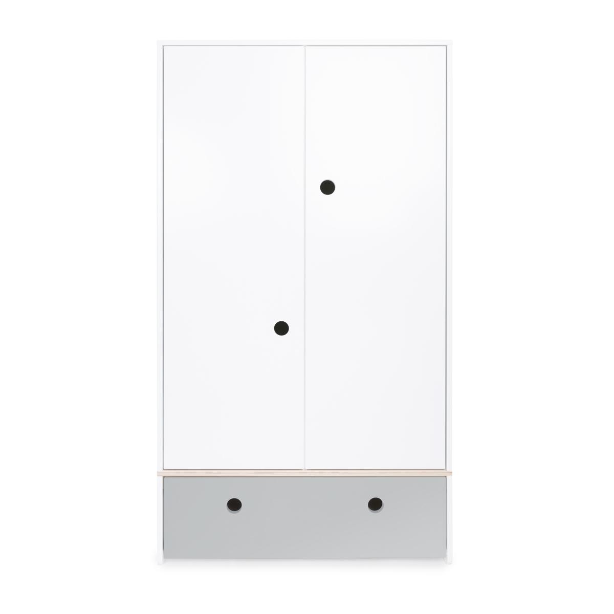 Kleiderschrank 2-türig COLORFLEX Schublade pearl grey 