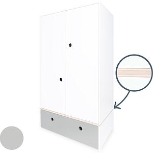 Kleiderschrank 2-türig COLORFLEX Schublade pearl grey 