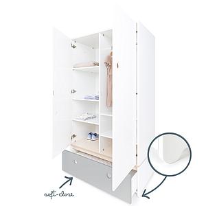 Kleiderschrank 2-türig COLORFLEX Schublade pearl grey 