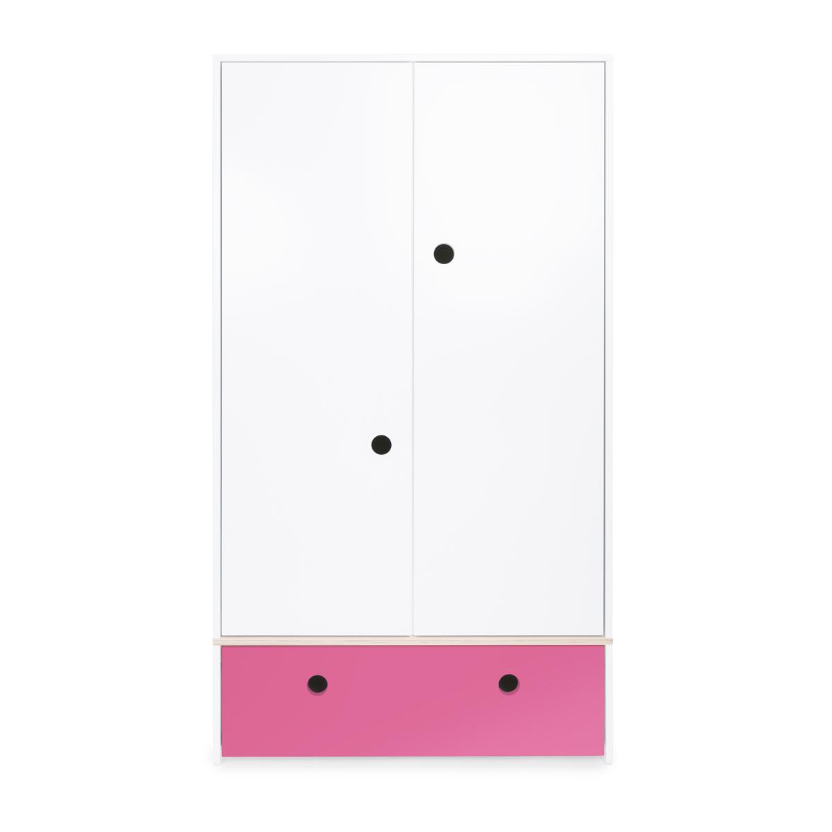Kleiderschrank 2-türig COLORFLEX Schublade pink 