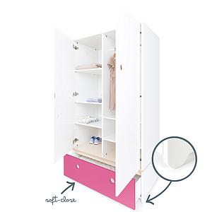 Kleiderschrank 2-türig COLORFLEX Schublade pink 