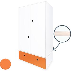 Kleiderschrank 2-türig COLORFLEX Schublade pure orange 