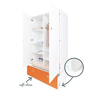 Kleiderschrank 2-türig COLORFLEX Schublade pure orange 