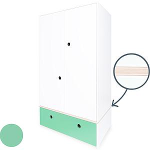 Kleiderschrank 2-türig COLORFLEX Schublade sea foam 