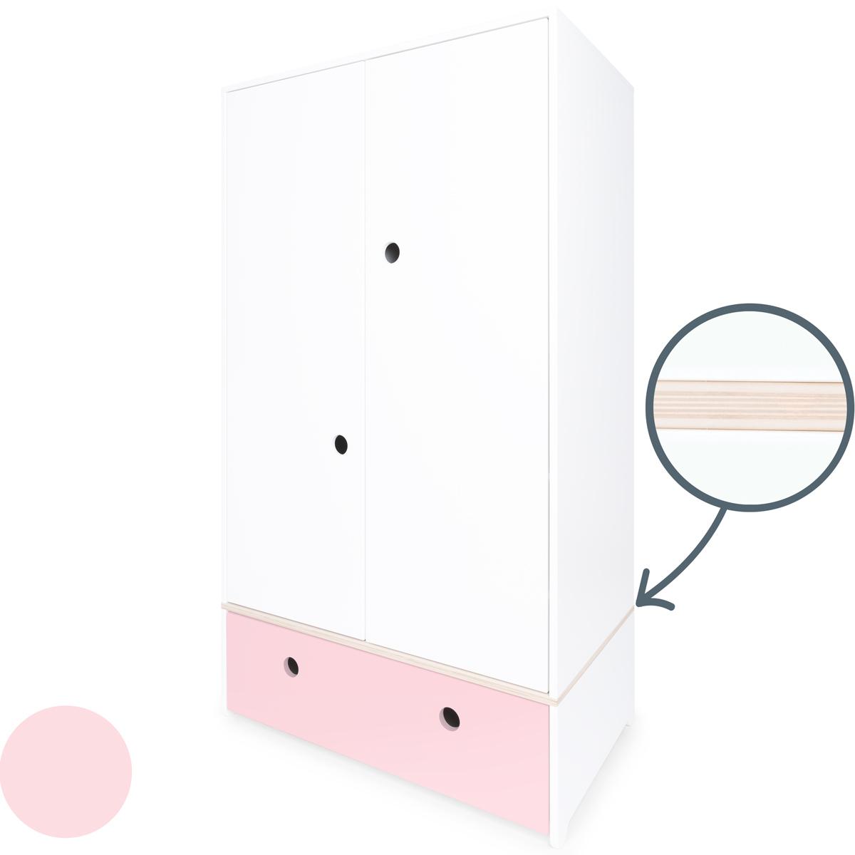 Kleiderschrank 2-türig COLORFLEX Schublade sweet pink 