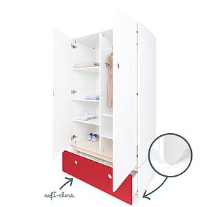 Kleiderschrank 2-türig COLORFLEX Schublade true red 