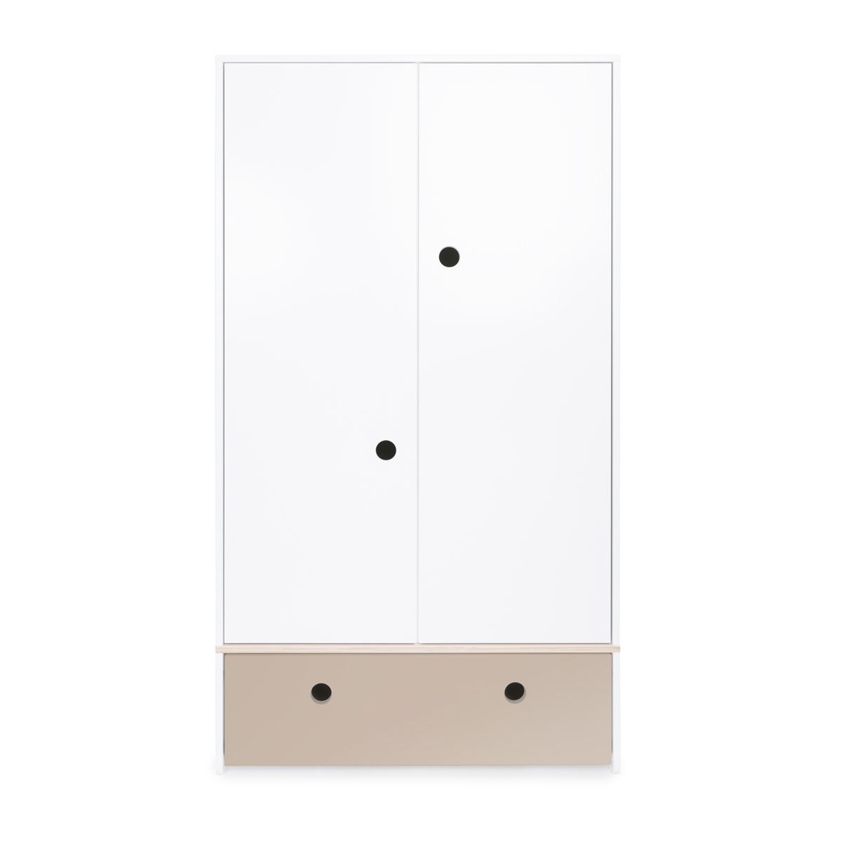 Kleiderschrank 2-türig COLORFLEX Schublade warm grey 