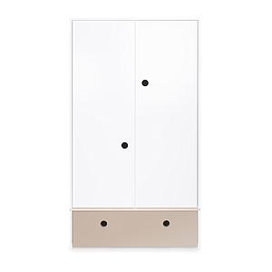 Kleiderschrank 2-türig COLORFLEX Schublade warm grey 
