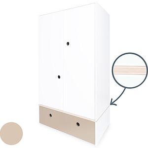 Kleiderschrank 2-türig COLORFLEX Schublade warm grey 