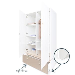 Kleiderschrank 2-türig COLORFLEX Schublade warm grey 