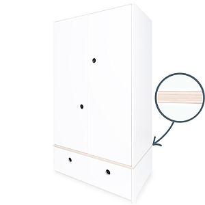 Kleiderschrank 2-türig COLORFLEX Schublade white 