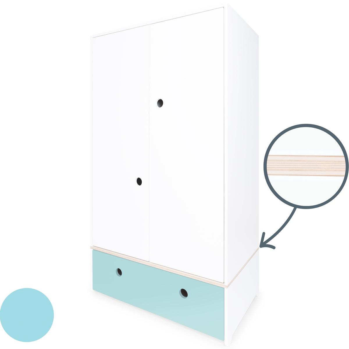 Kleiderschrank 2-türig COLORFLEX sky blue 