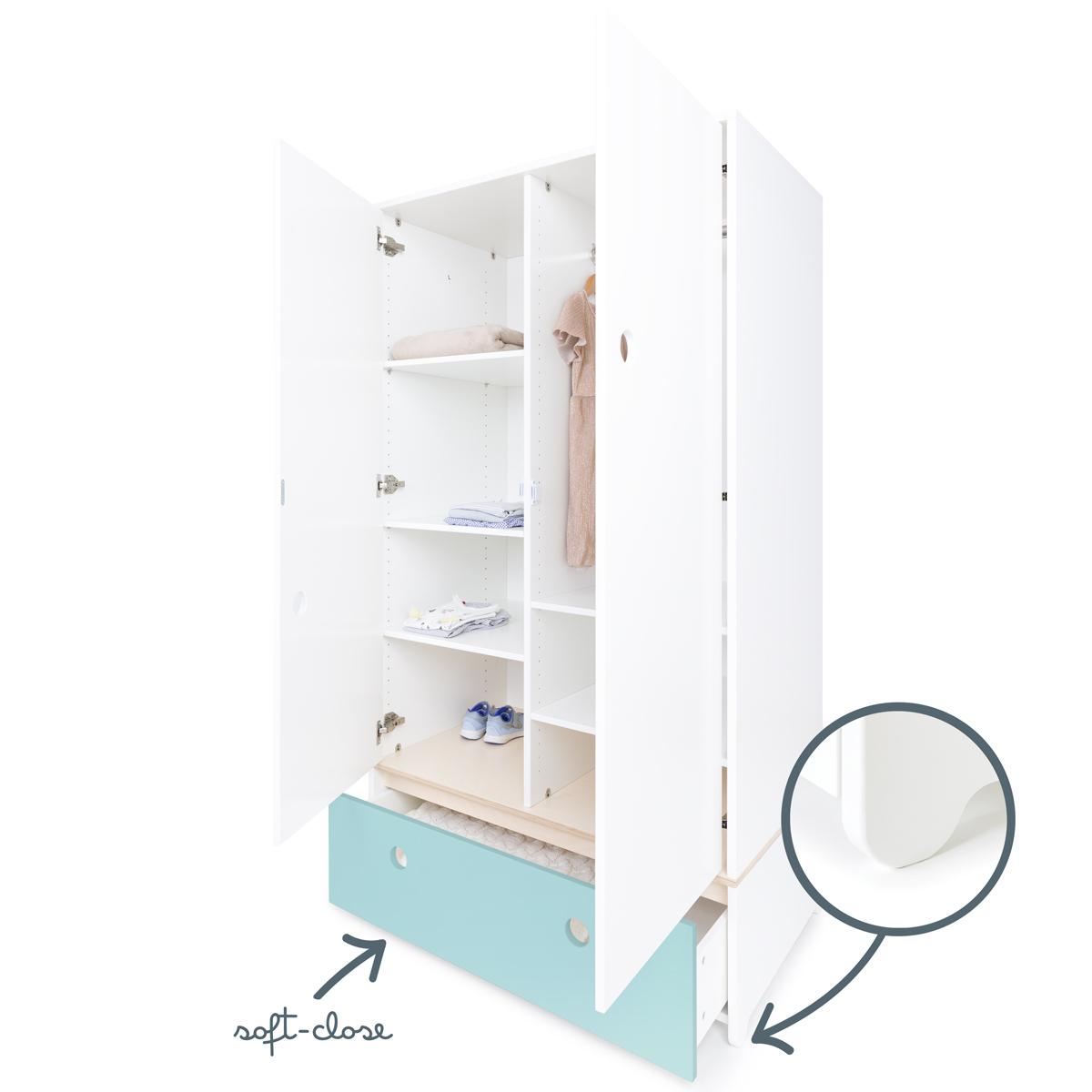 Kleiderschrank 2-türig COLORFLEX sky blue 