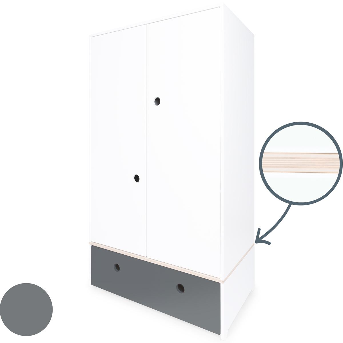 Kleiderschrank 2-türig COLORFLEX space grey