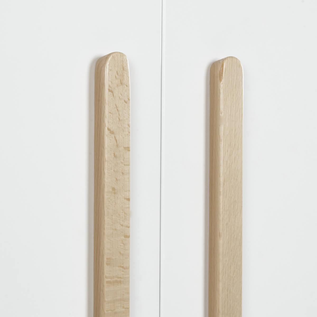 Kleiderschrank 2-türig SARA Basiak MDF weiß und Buche geölt