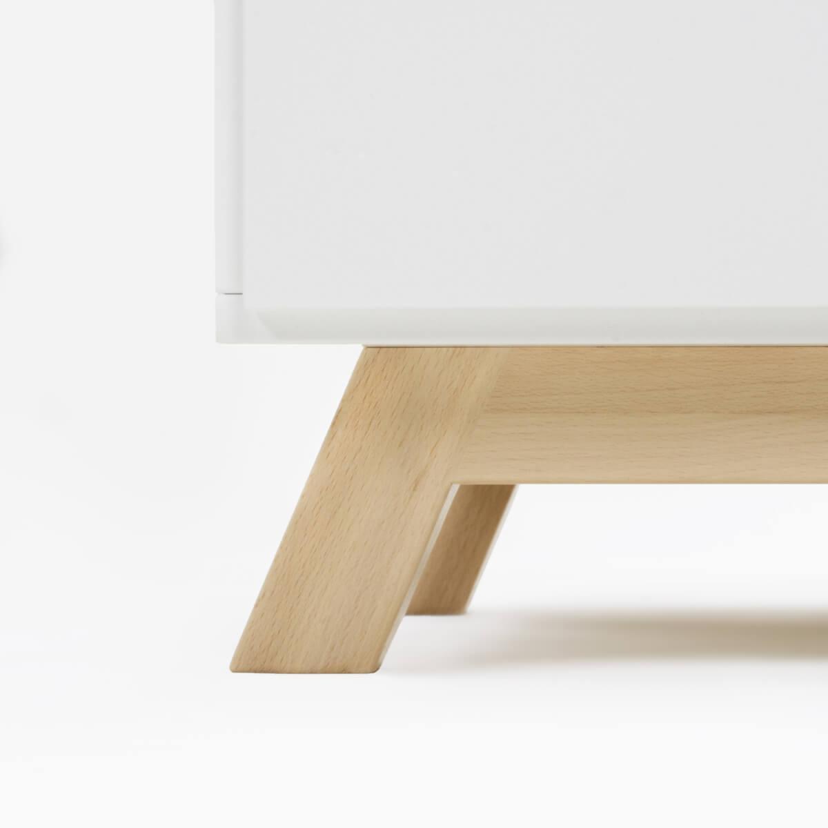 Kleiderschrank 2-türig SARA Basiak MDF weiß und Buche geölt