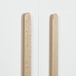 Kleiderschrank 2-türig SARA Basiak MDF weiß und Buche geölt