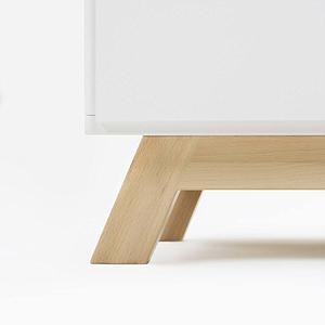 Kleiderschrank 2-türig SARA Basiak MDF weiß und Buche geölt