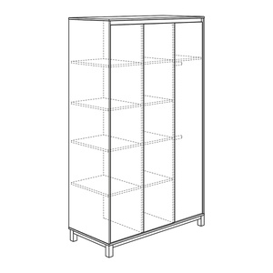 Kleiderschrank 3 Ports OLLI Paidi weiß