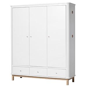 Kleiderschrank 3 Türen WOOD Oliver Furniture weiß-Eiche