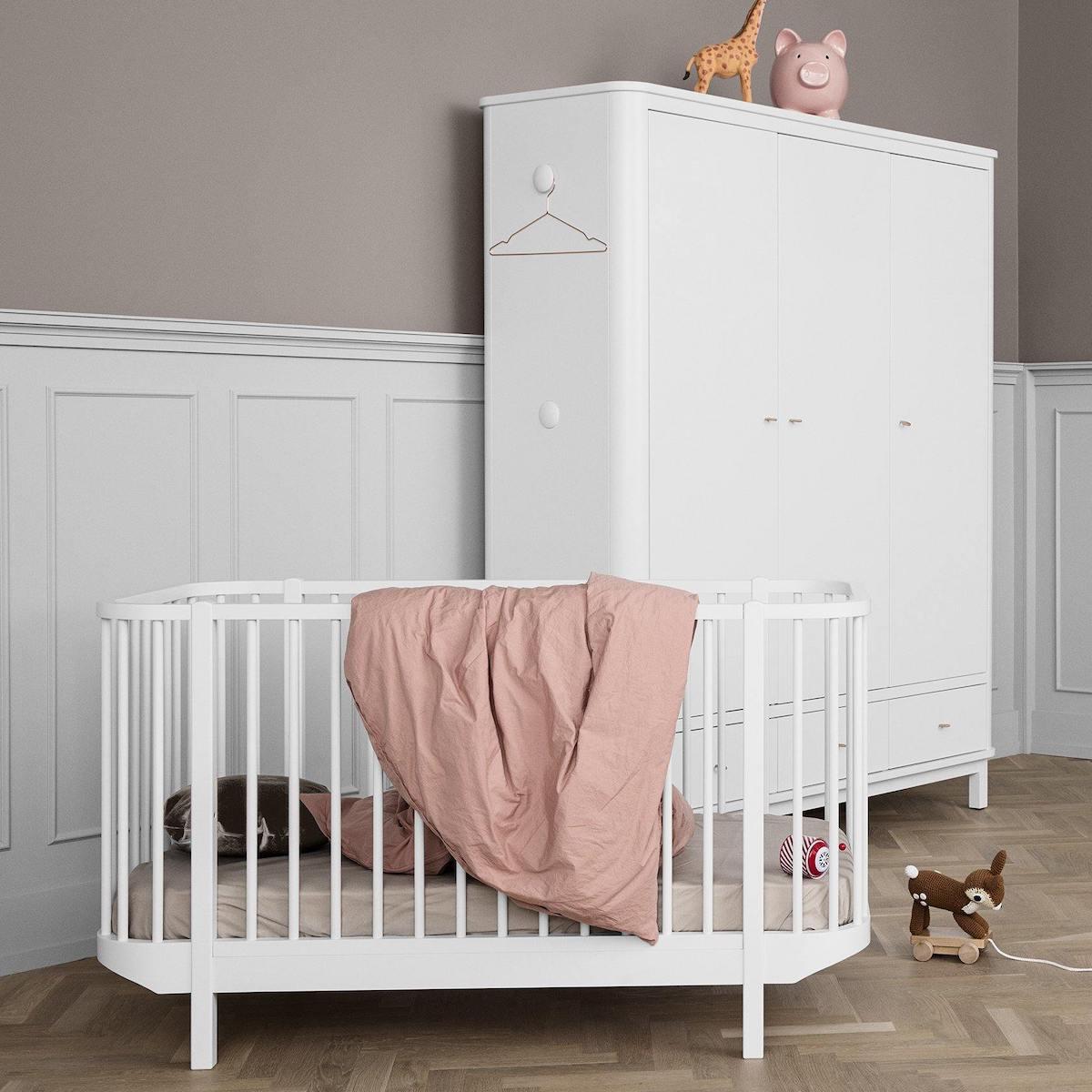 Kleiderschrank 3 Türen WOOD Oliver Furniture weiß