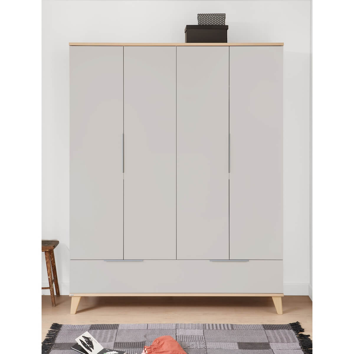 Kleiderschrank 4 Ports 1 Schublade FIEBE Paidi