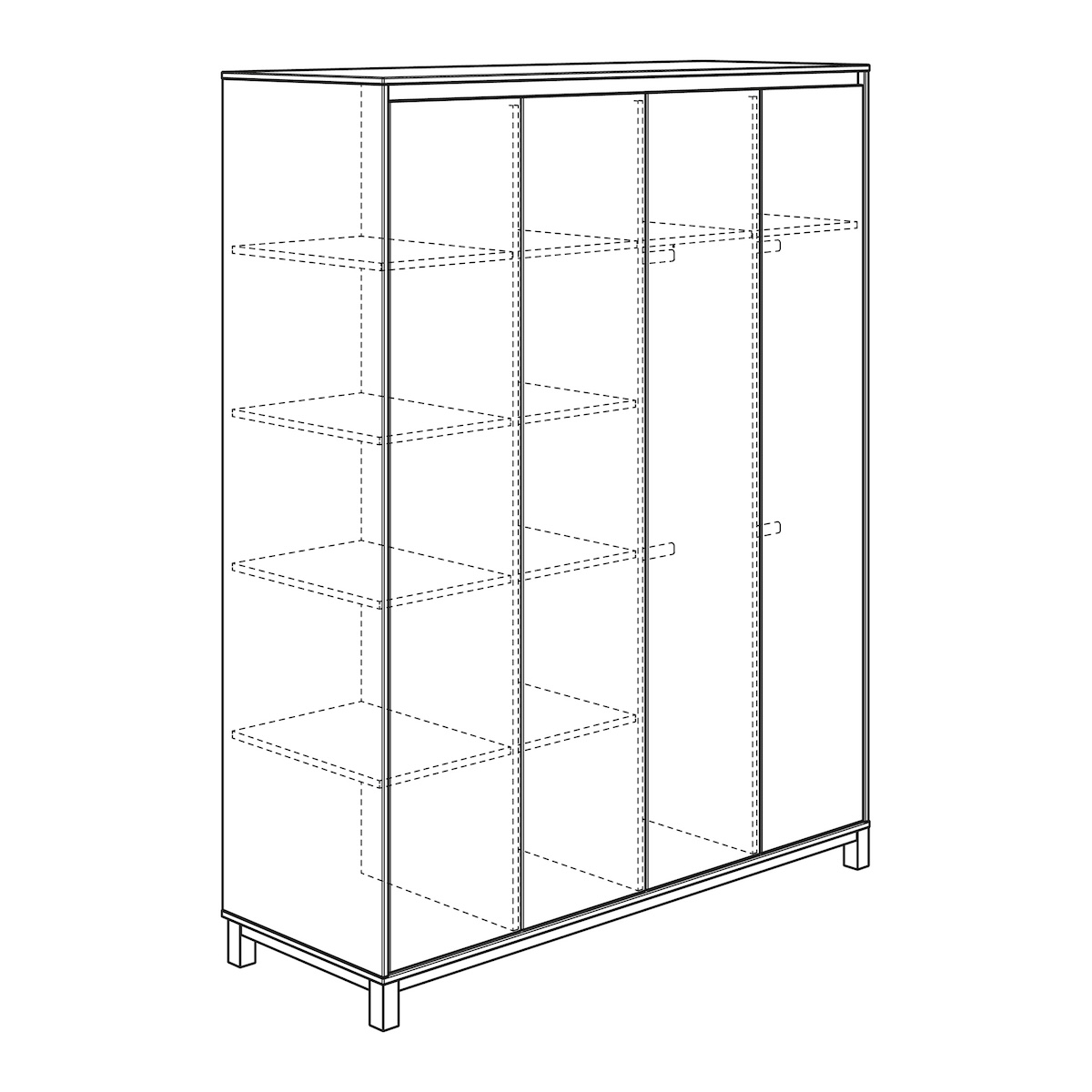 Kleiderschrank 4 Ports OLLI Paidi weiß