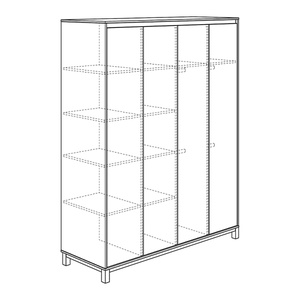 Kleiderschrank 4 Ports OLLI Paidi weiß