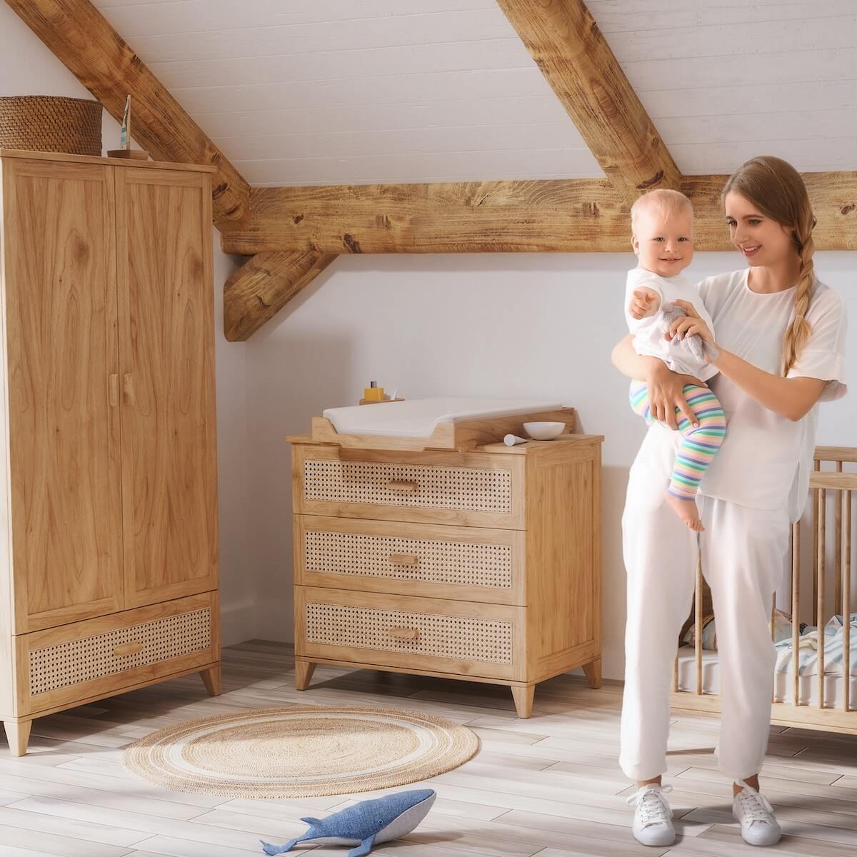 Kleiderschrank 92,6x52x175cm NAMI HOLZ Theo Bebe natürlich