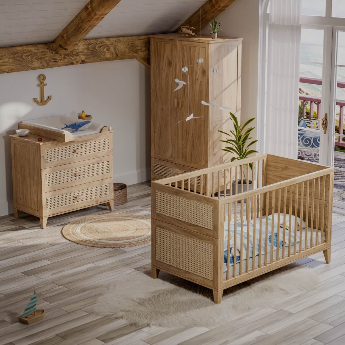 Kleiderschrank 92,6x52x175cm NAMI HOLZ Theo Bebe natürlich