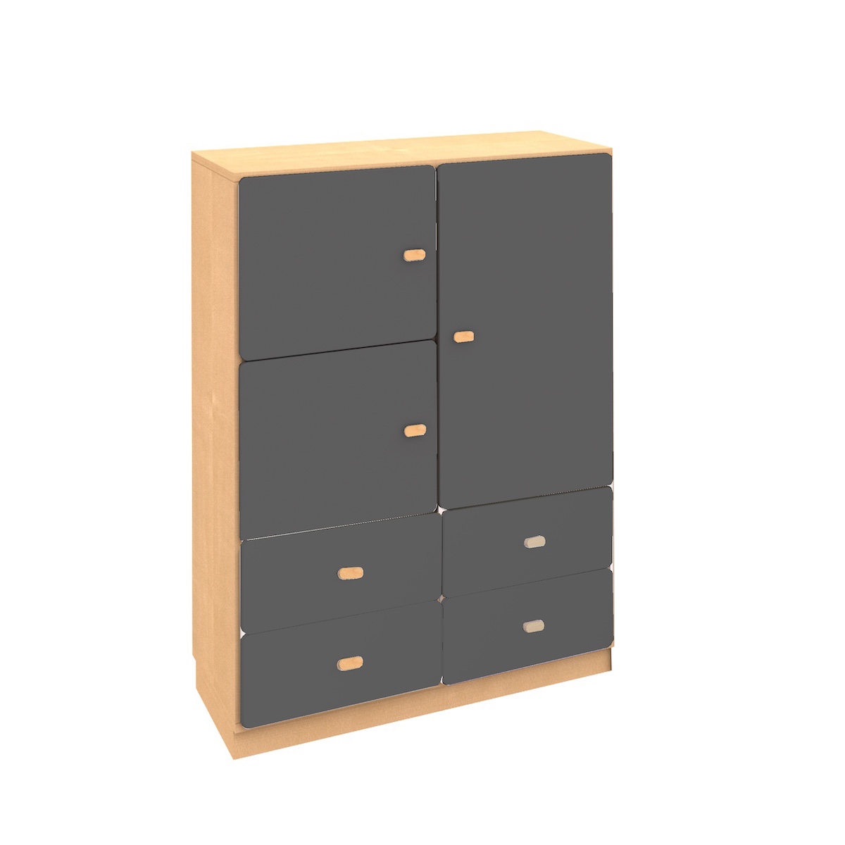 Kleiderschrank 93x113cm DESTYLE de Breuyn natur anthrazit