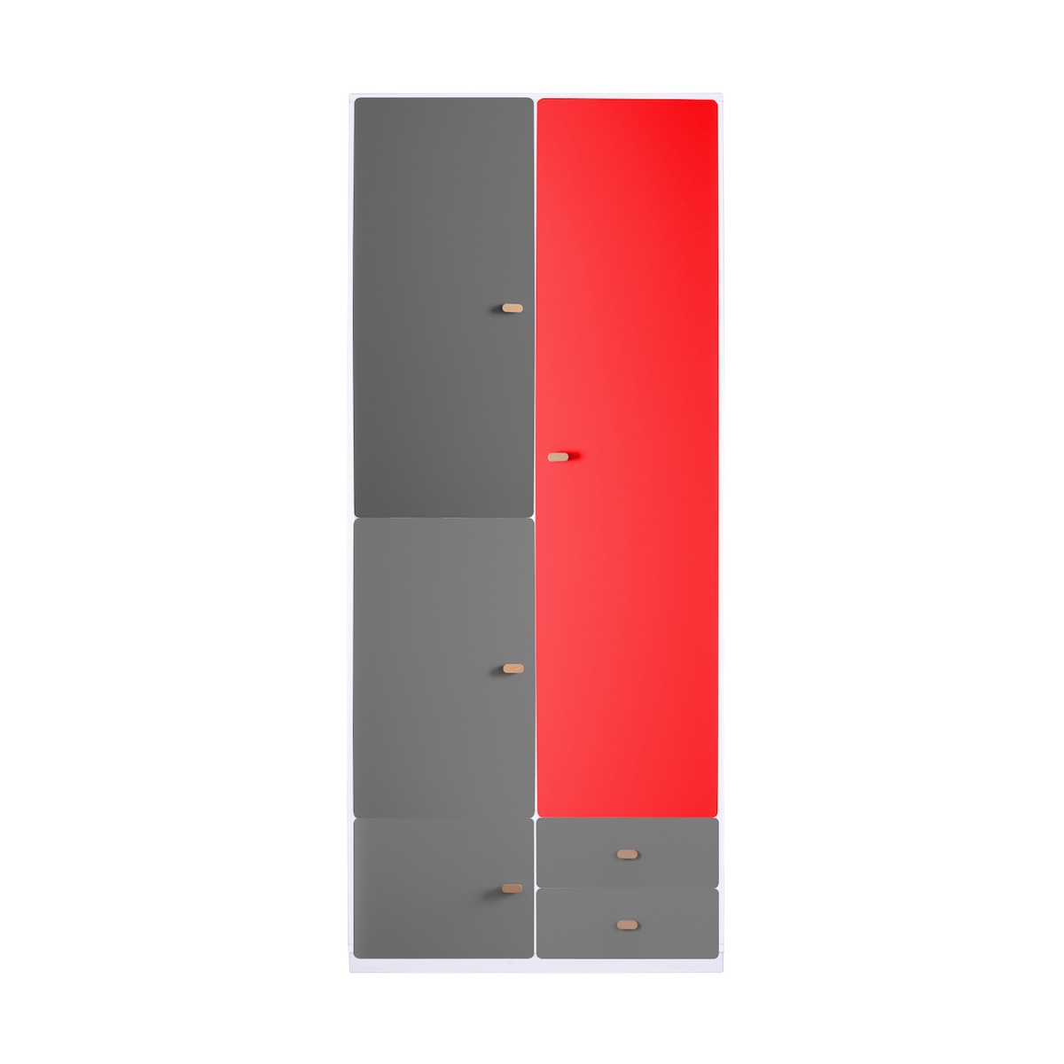 Kleiderschrank 93x218cm DESTYLE de Breuyn weiß anthrazitrot