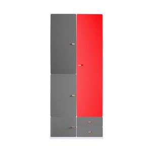 Kleiderschrank 93x218cm DESTYLE de Breuyn weiß anthrazitrot