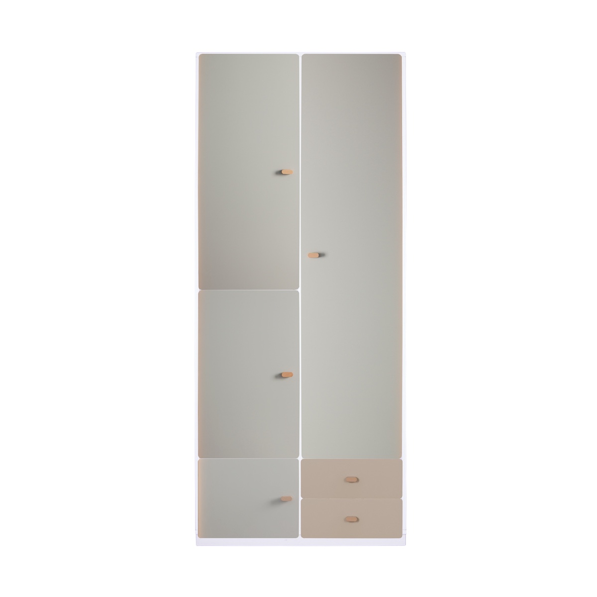 Kleiderschrank 93x218cm DESTYLE de Breuyn weiß grau hellgrau