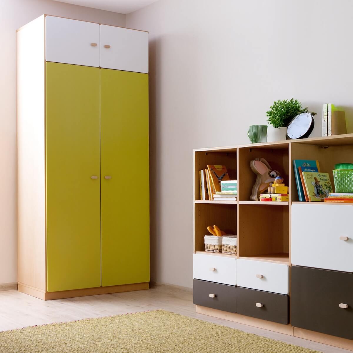 Kleiderschrank 93x218cm DESTYLE de Breuyn weiß grün