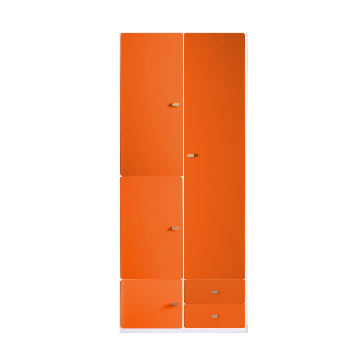 Kleiderschrank 93x218cm DESTYLE de Breuyn weiß orange