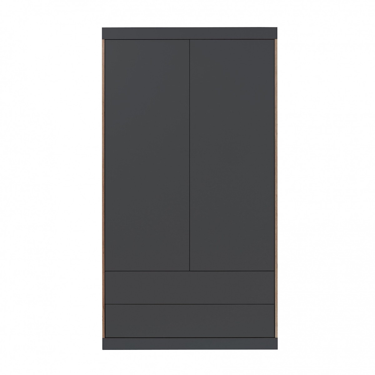 Kleiderschrank FLAI mit 2 Türen + Schubkästen Müller Small Living anthrazit