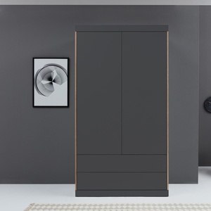 Kleiderschrank FLAI mit 2 Türen + Schubkästen Müller Small Living anthrazit