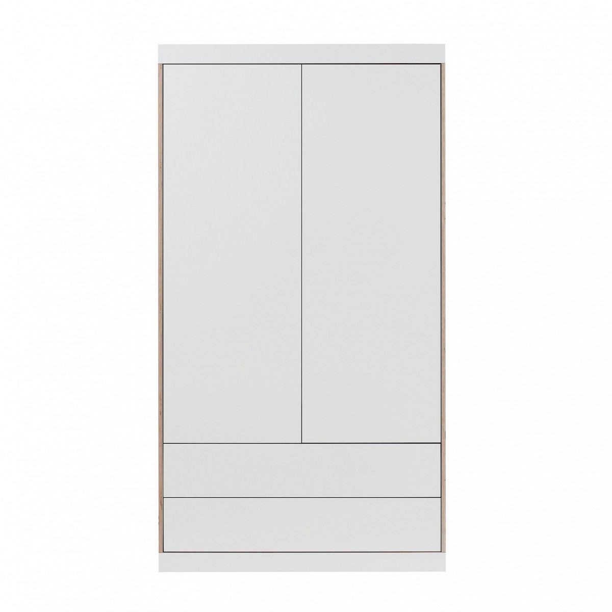 Kleiderschrank FLAI mit zwei Türen + 2 Schubkästen Müller Small Living weiß