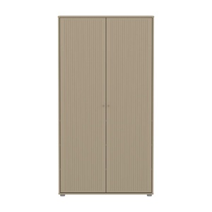 Kleiderschrank Kind 2 Türen Rillen SAGA FLEXA Hafer Eiche hellgrau