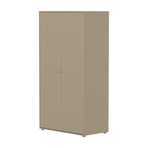 Kleiderschrank Kind 2 Türen Rillen SAGA FLEXA Hafer Eiche hellgrau