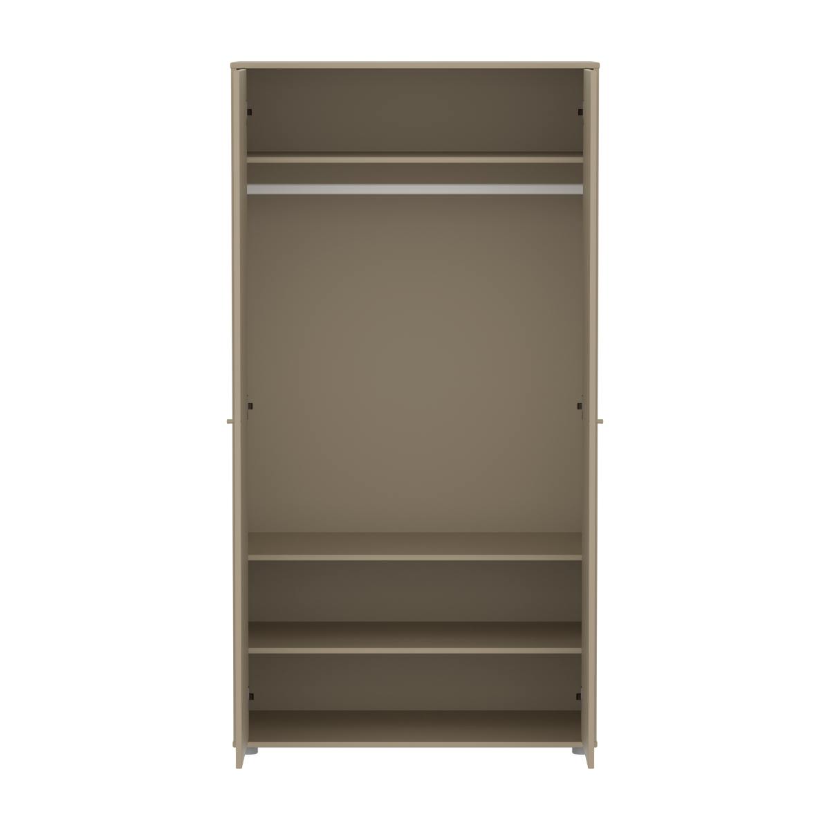 Kleiderschrank Kind 2 Türen Rillen SAGA FLEXA Hafer hellgrau