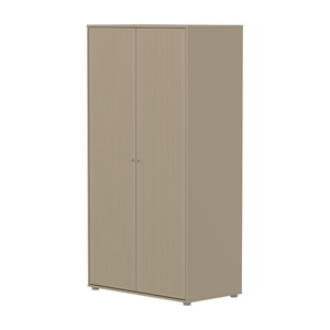 Kleiderschrank Kind 2 Türen Rillen SAGA FLEXA Hafer hellgrau