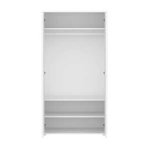 Kleiderschrank Kind 2 Türen Rillen SAGA FLEXA weiß Eiche